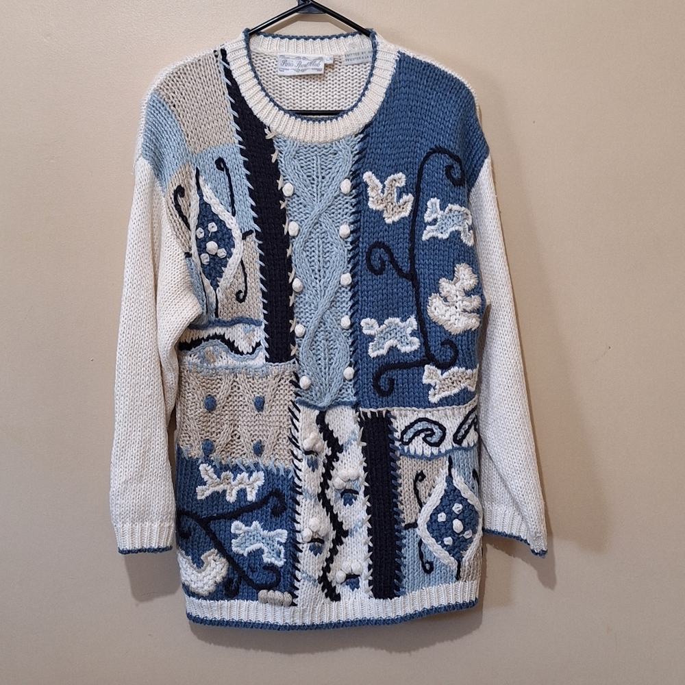 Vintage Paris Sport Club Hand Knit Sweater